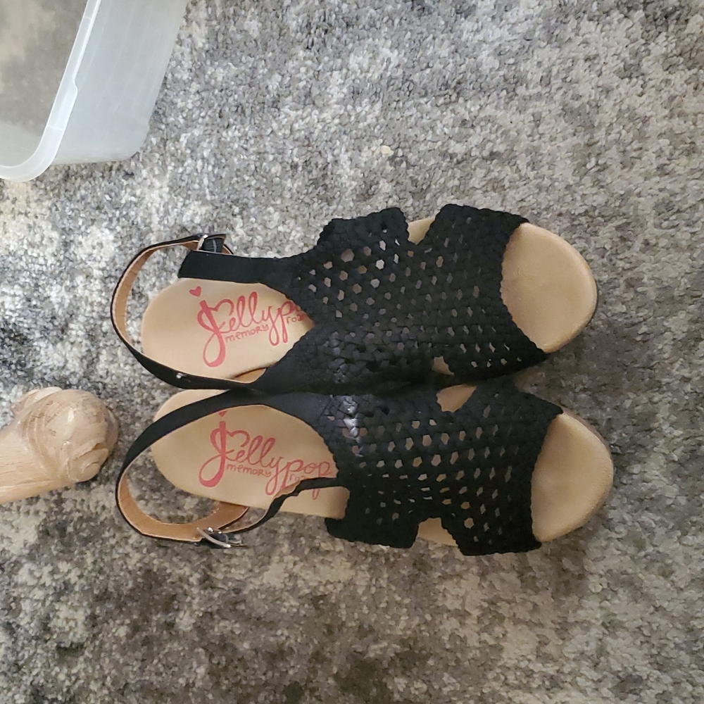 JELLYPOP black/tan wedge Sandals